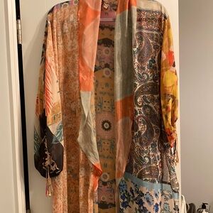 Free People multi color Women's Kimono duster